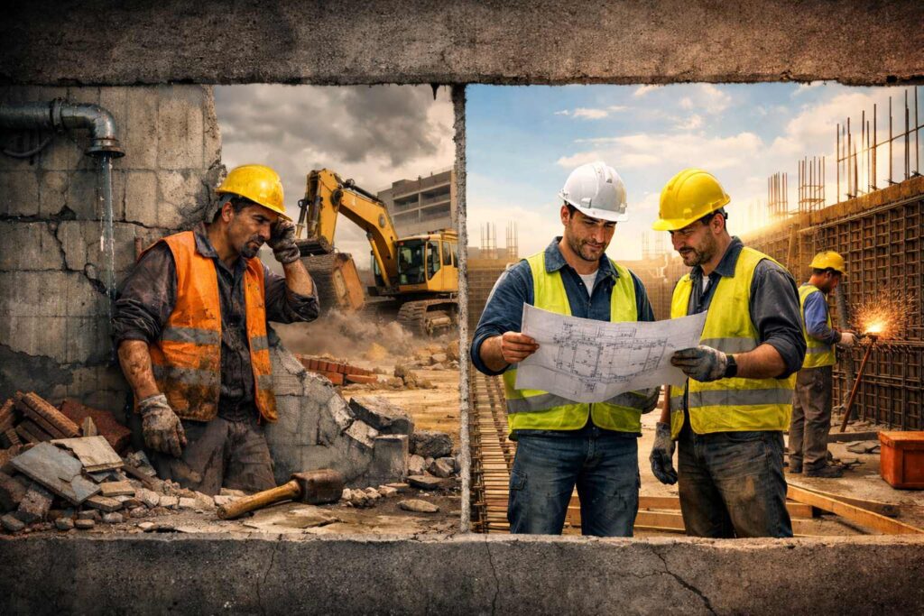 mano de obra para cualificada construcción